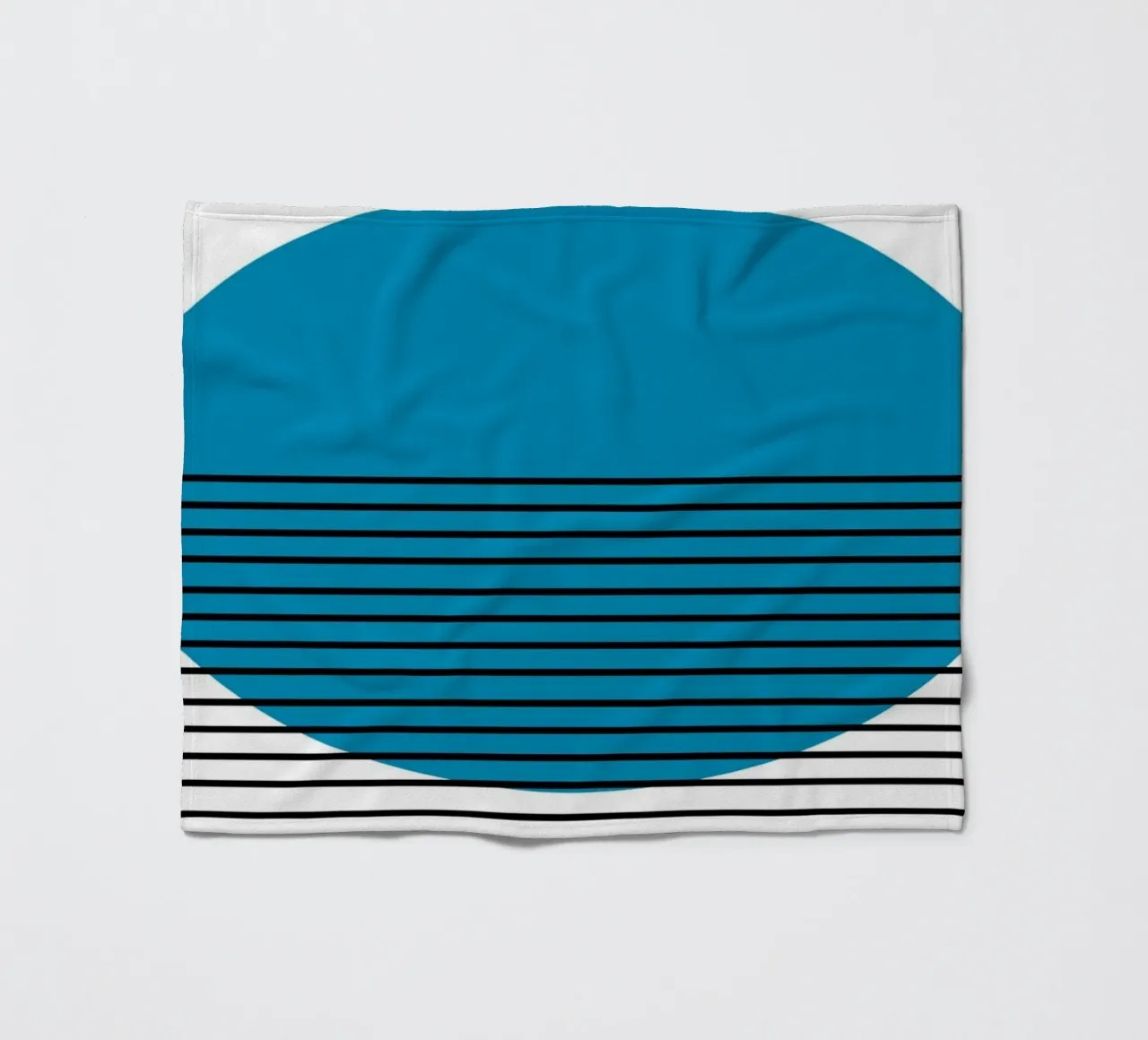 Bauhaus Blue Circle Stripes Abstract 1919 Print fleece blanket by NorwesClub