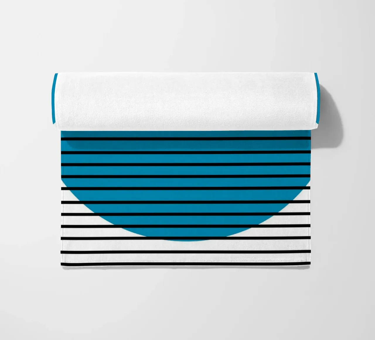 Bauhaus Blue Circle Stripes Abstrakt 1919 Druck Strandtuch von NorwesClub