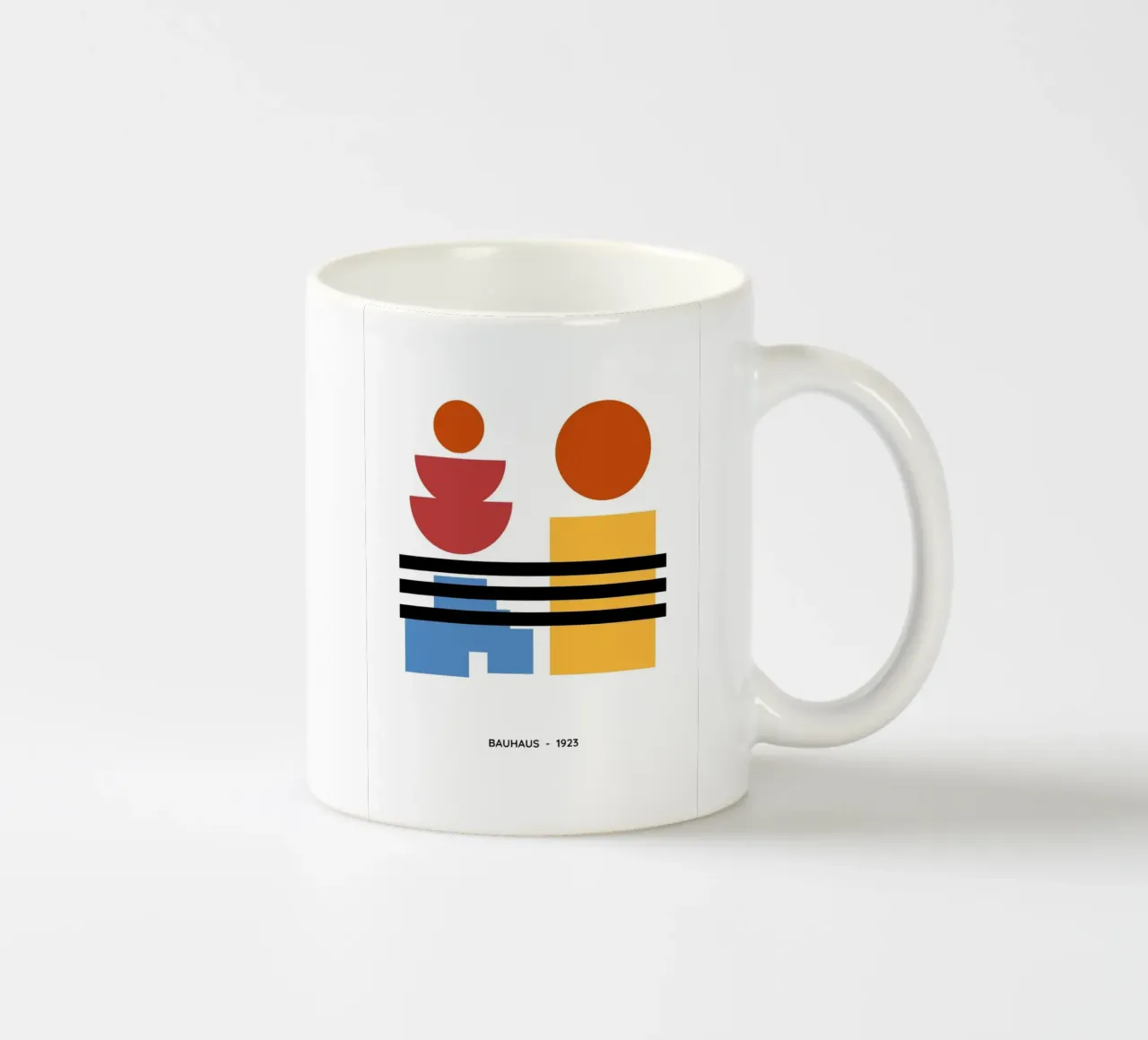 Geometric Abstract Circles Shapes Color 1923 Print ceramic mug by NorwesClub