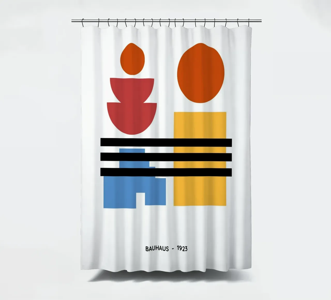 Geometric Abstract Circles Shapes Color 1923 Print shower curtain by NorwesClub