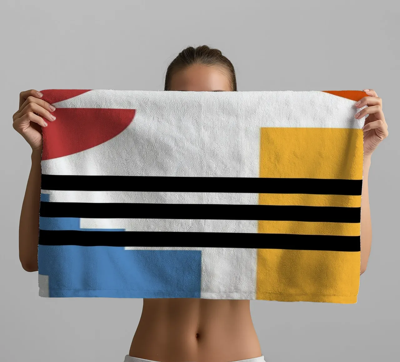 Geometric Abstract Circles Shapes Color 1923 Print towel by NorwesClub