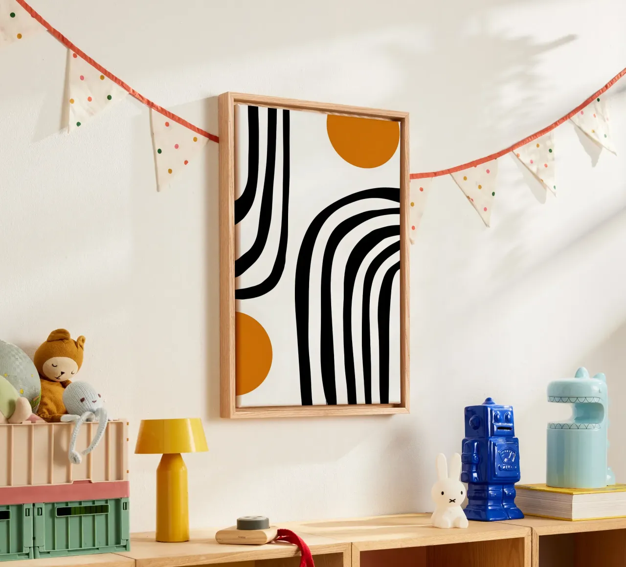 Geometric Abstract Curves Shapes Color Print canvas by NorwesClub