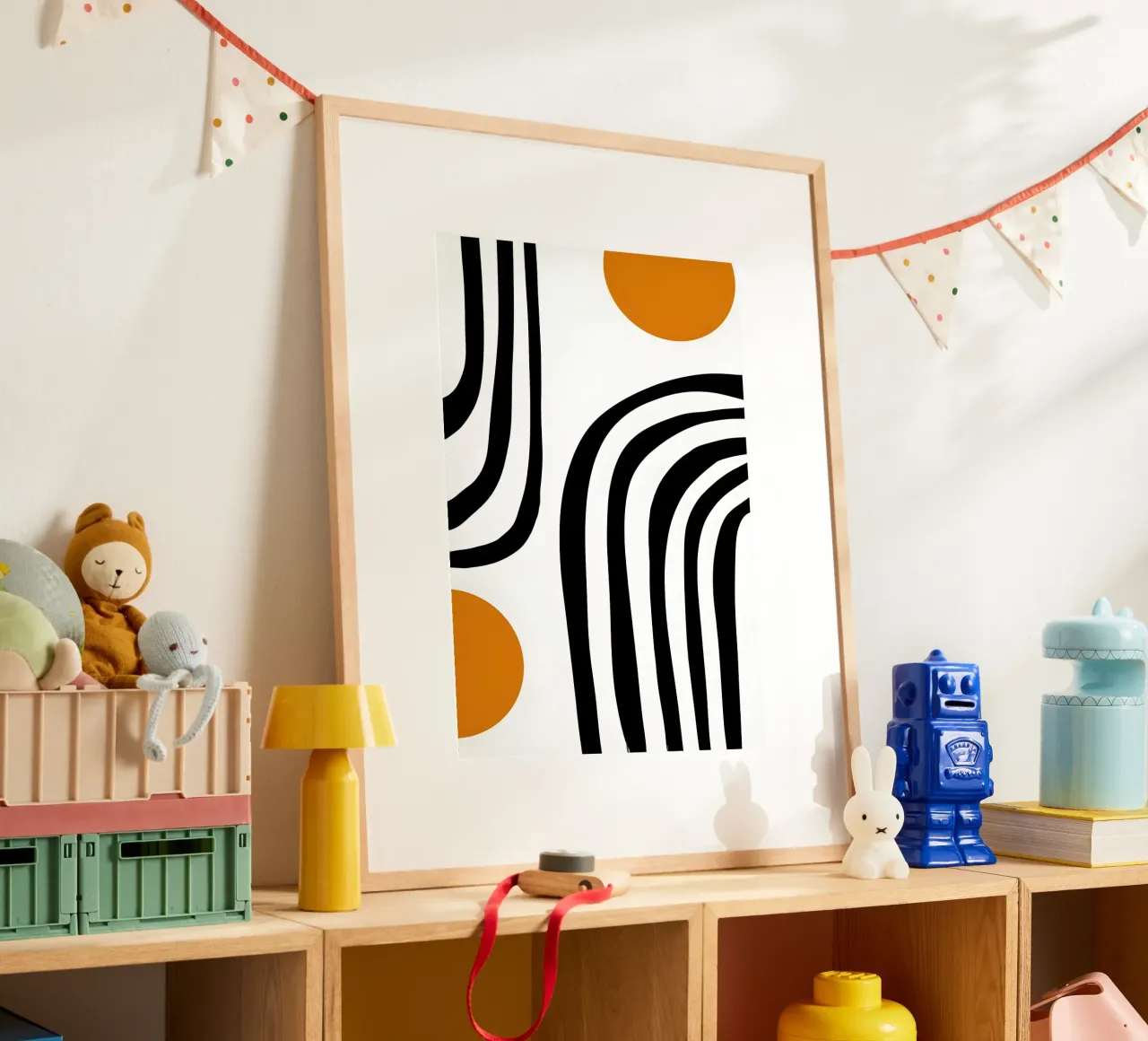 Geometric Abstract Curves Shapes Color Print hahnemühle by NorwesClub