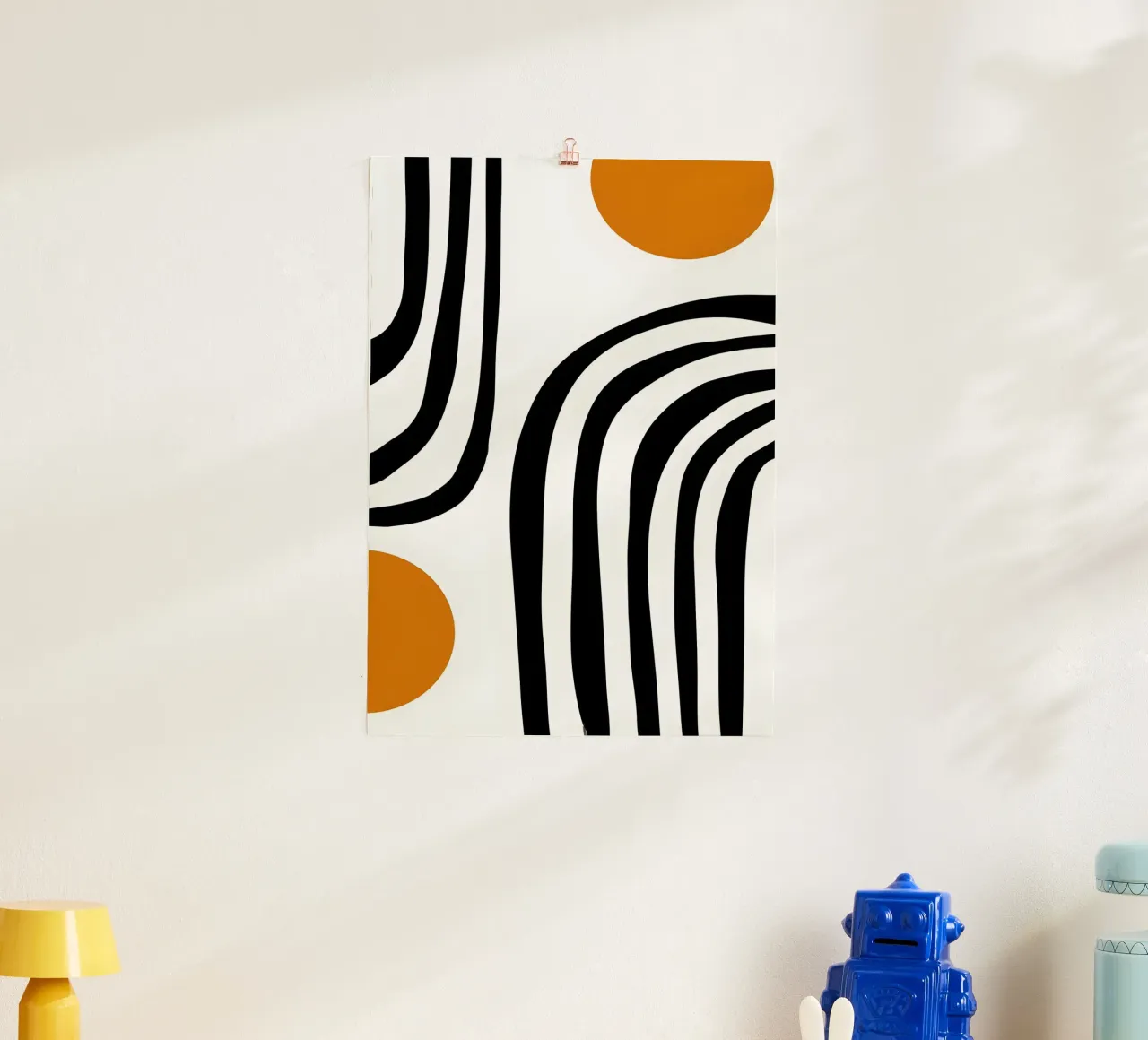 Geometric Abstract Curves Shapes Color Print hahnemühle by NorwesClub