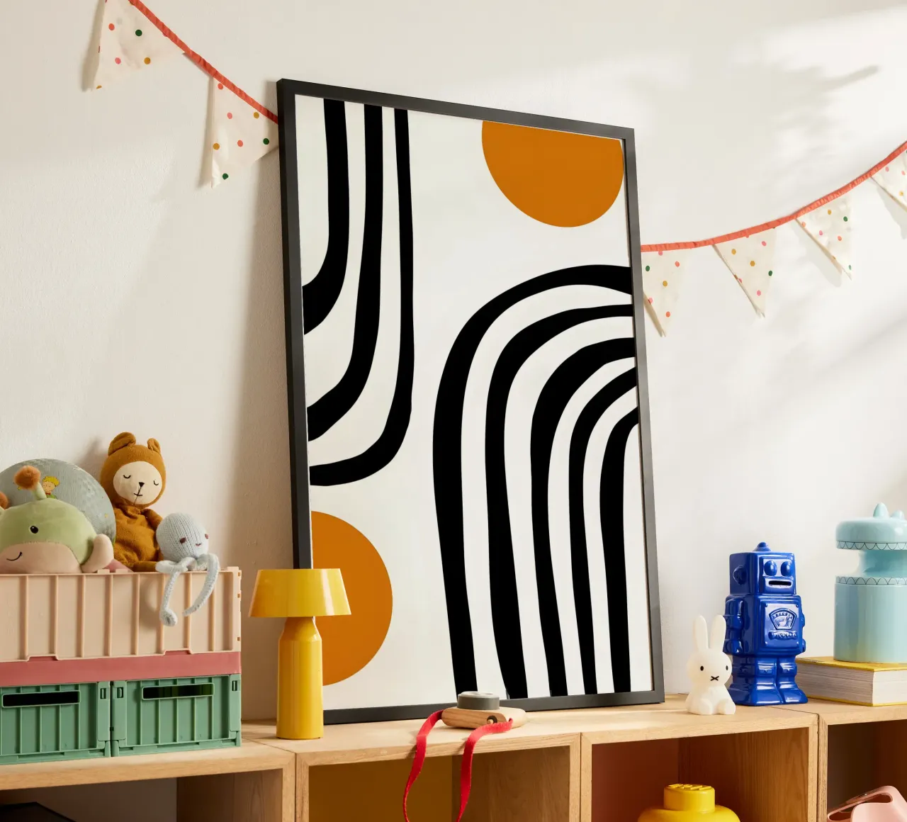 Geometric Abstract Curves Shapes Color Print hahnemühle by NorwesClub