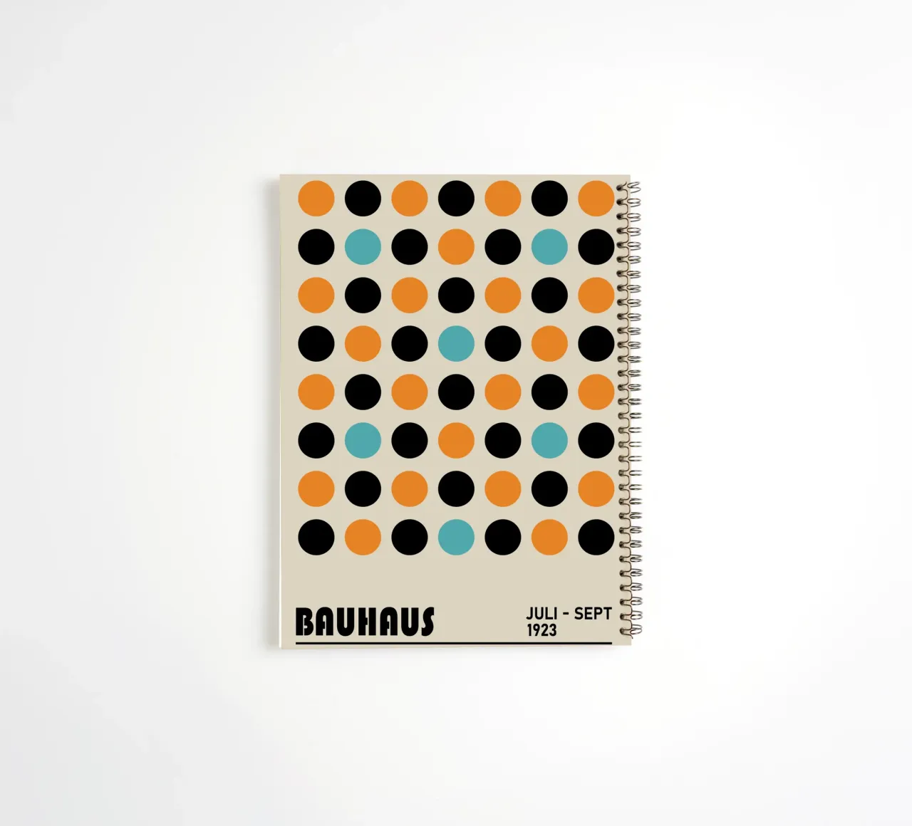 Bauhaus Geometric Grid Circles Abstract Print 1923 spiral notebook by NorwesClub
