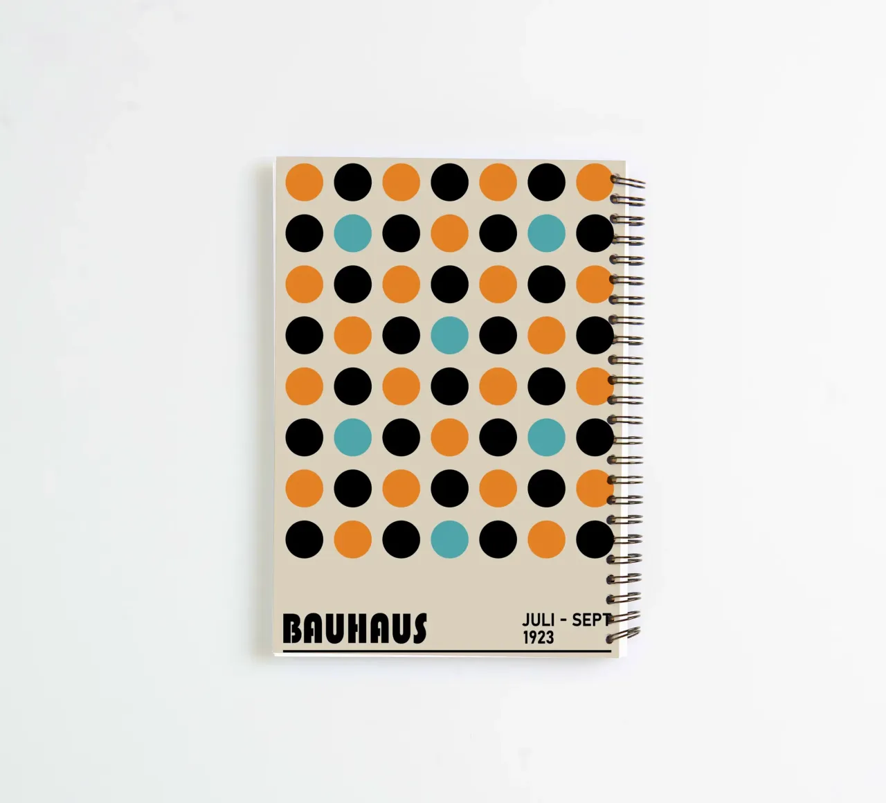 Bauhaus Geometric Grid Circles Abstract Print 1923 spiral notebook by NorwesClub