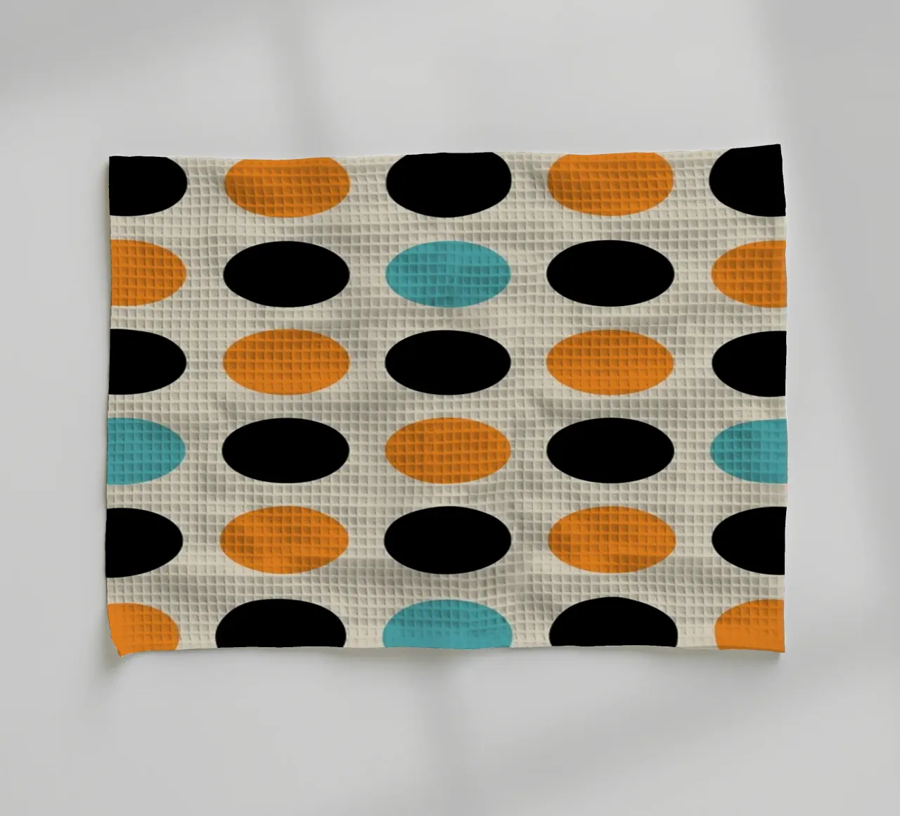 Bauhaus Geometric Grid Circles Abstract Print 1923 tea towel by NorwesClub