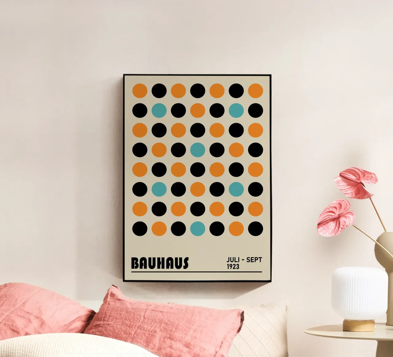 Bauhaus Geometric Grid Circles Abstract Print 1923 metacrilato de NorwesClub