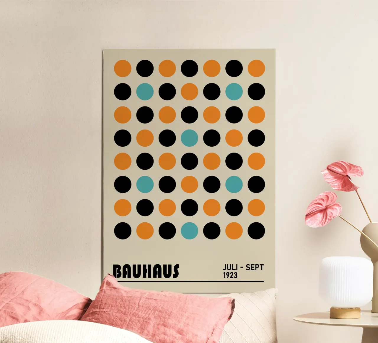 Bauhaus Geometric Grid Circles Abstract Print 1923 hahnemühle de NorwesClub