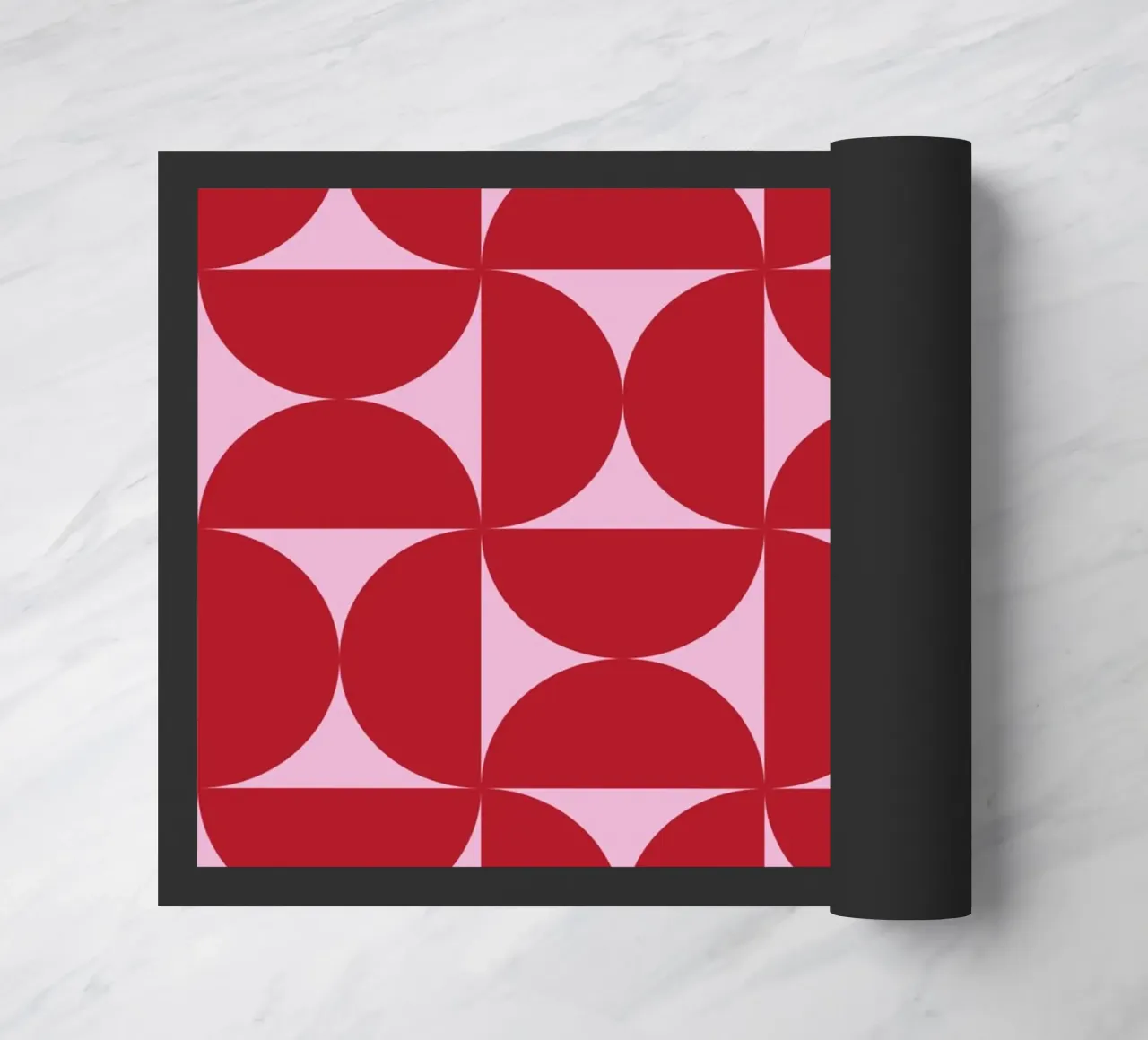 Bauhaus Exhibition 1923 Geometric Red Black doormat by NorwesClub