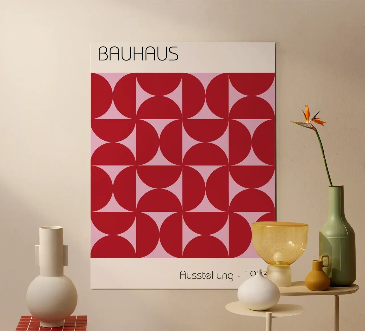 Mostra Bauhaus 1923 Rosso geometrico Nero carta hahnemühle da NorwesClub