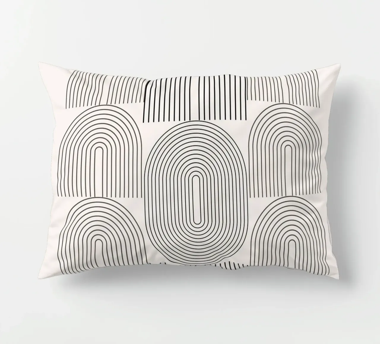 Mostra Bauhaus 1923 Forme geometriche B&N cuscino da NorwesClub