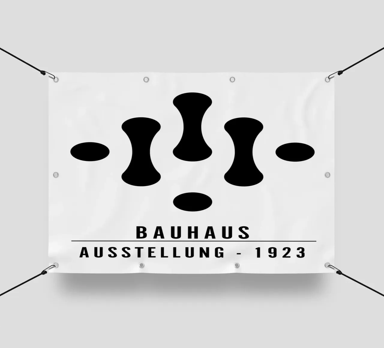 Mostra Bauhaus 1923 Figure geometriche B/N telo in pvc da NorwesClub