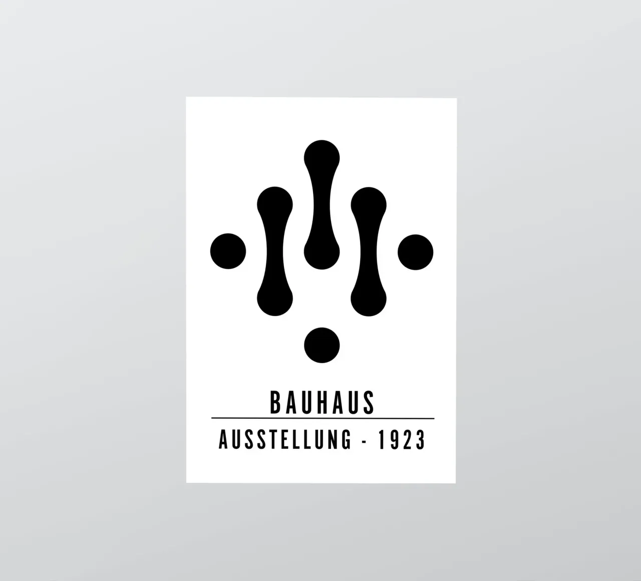 Exposición Bauhaus 1923 Figuras geométricas ByN pegatina de NorwesClub