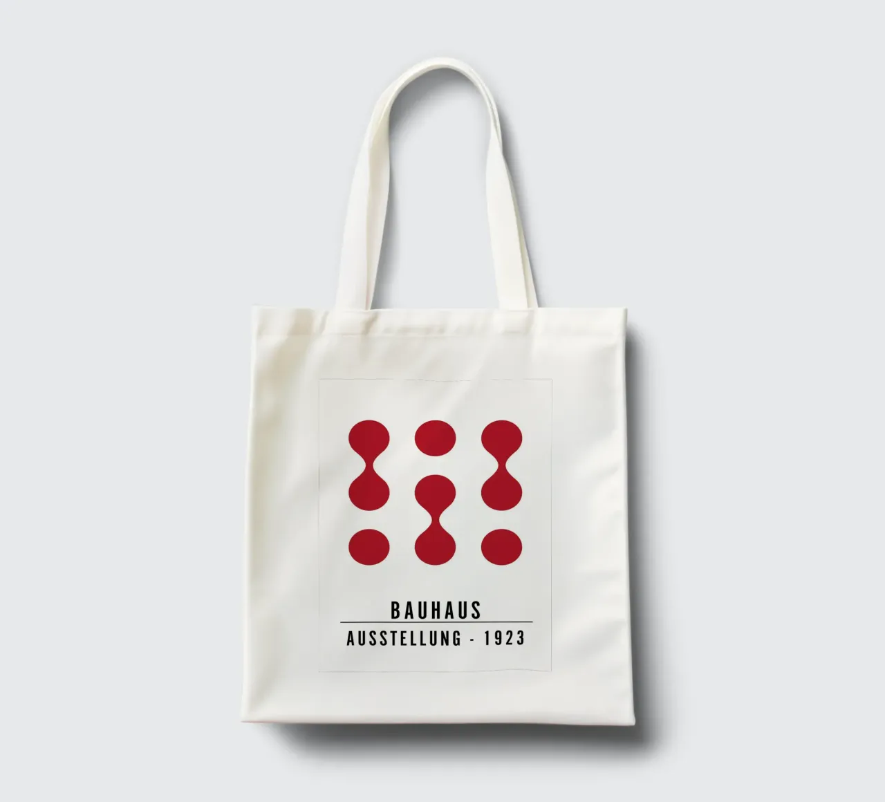 Mostra Bauhaus 1923 Figure geometriche Rosso borsa in juta da NorwesClub