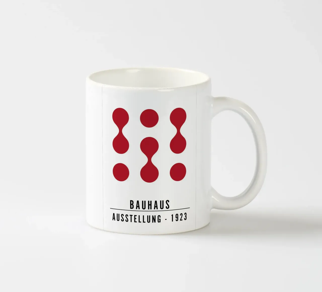 Mostra Bauhaus 1923 Figure geometriche Rosso tazza in ceramica da NorwesClub