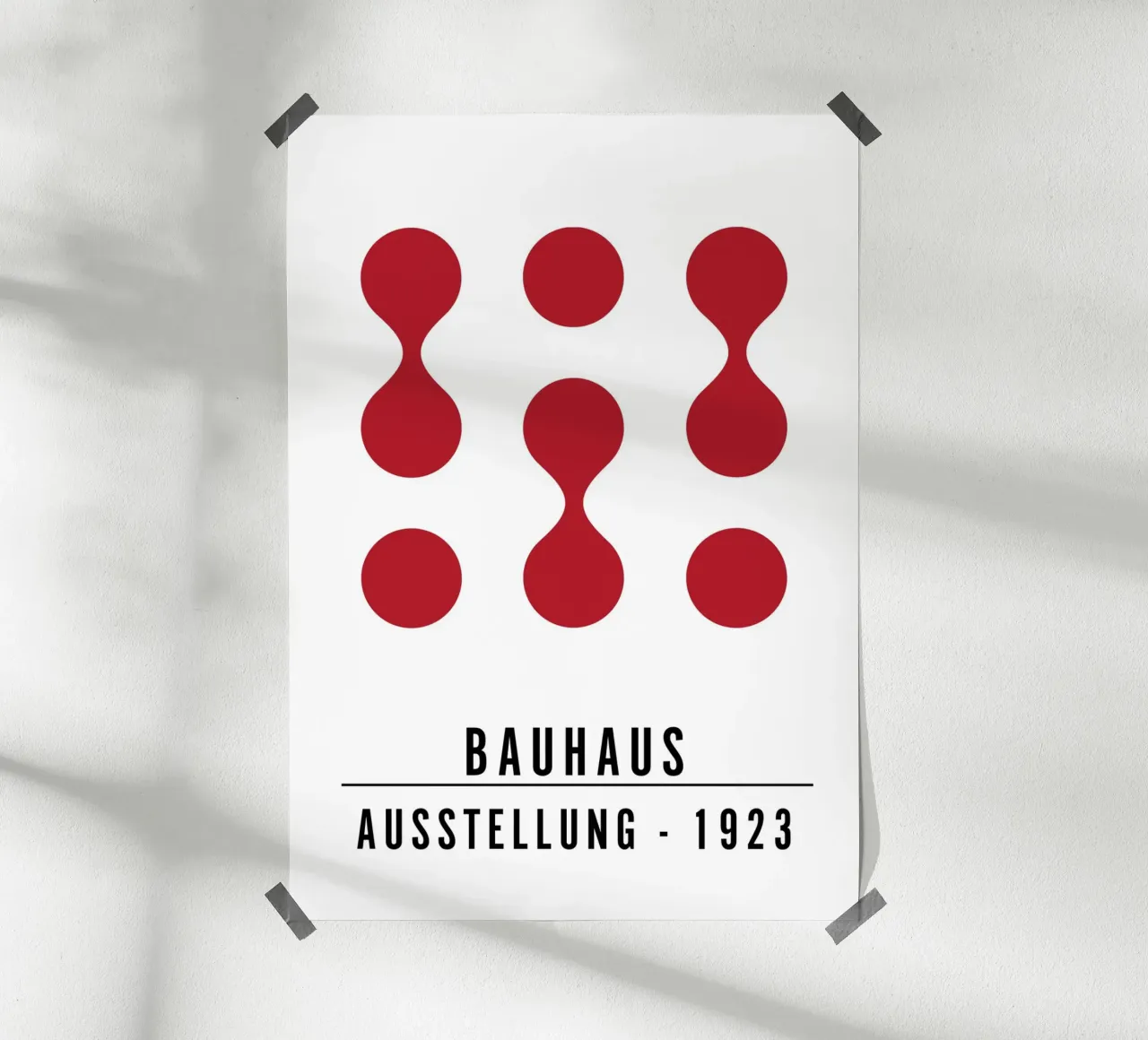 Mostra Bauhaus 1923 Figure geometriche Rosso poster con telaio in alluminio da NorwesClub