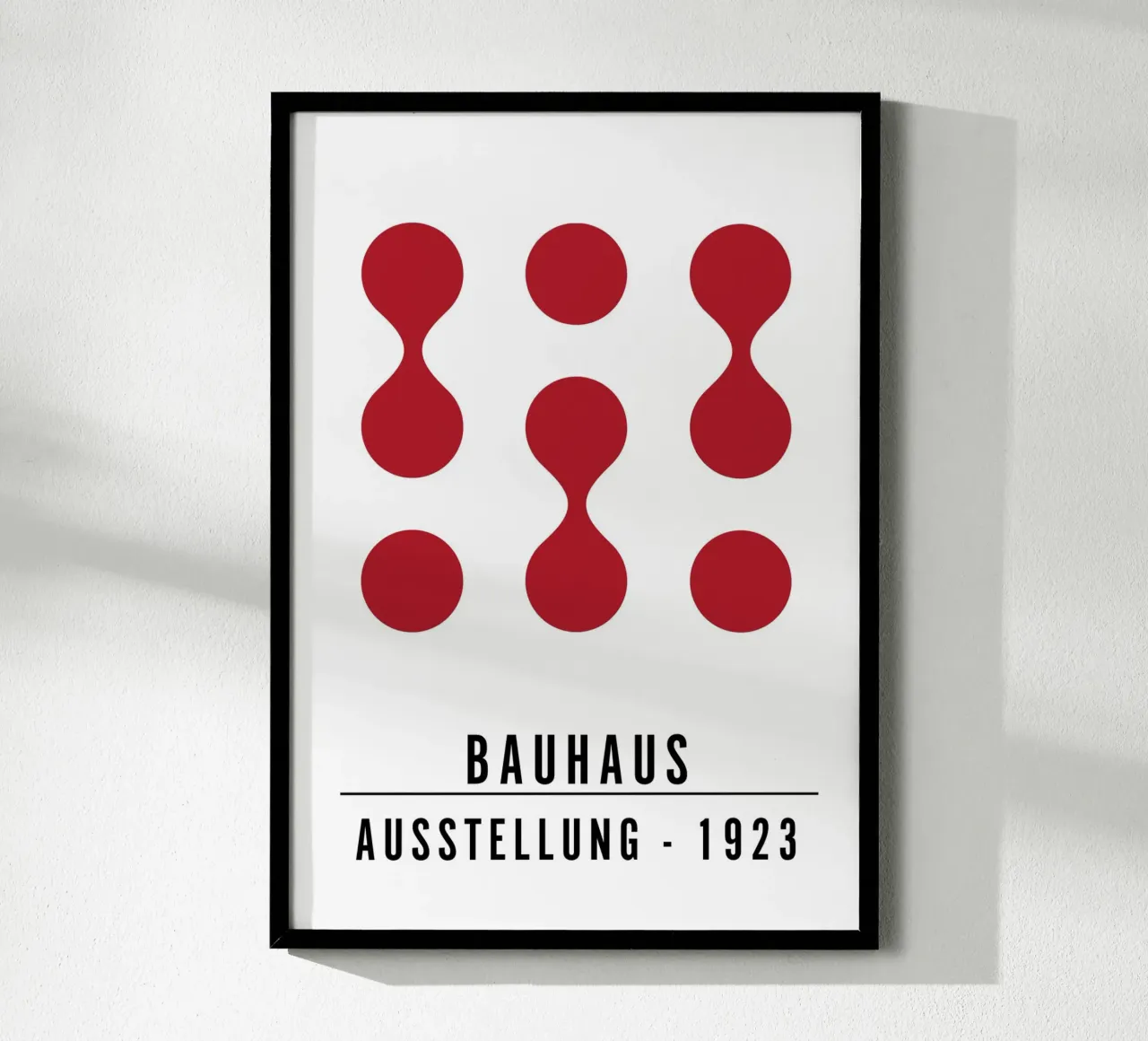 Mostra Bauhaus 1923 Figure geometriche Rosso poster con telaio in alluminio da NorwesClub