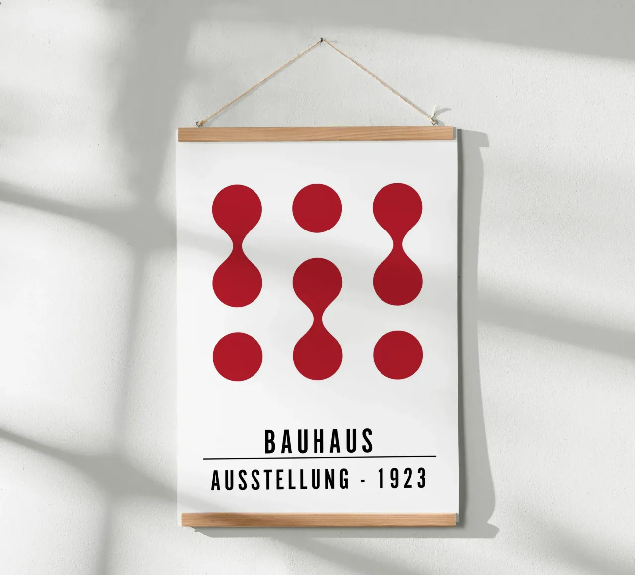 Mostra Bauhaus 1923 Figure geometriche Rosso poster con telaio in alluminio da NorwesClub