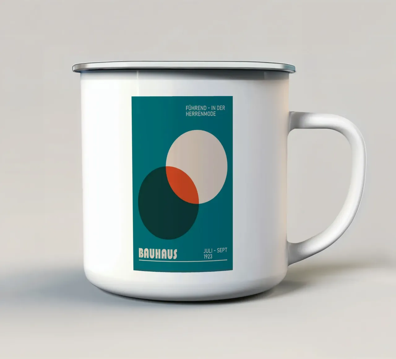 Bauhaus Forme geometriche Moda Uomo 1923 Stampa tazza in smalto da NorwesClub