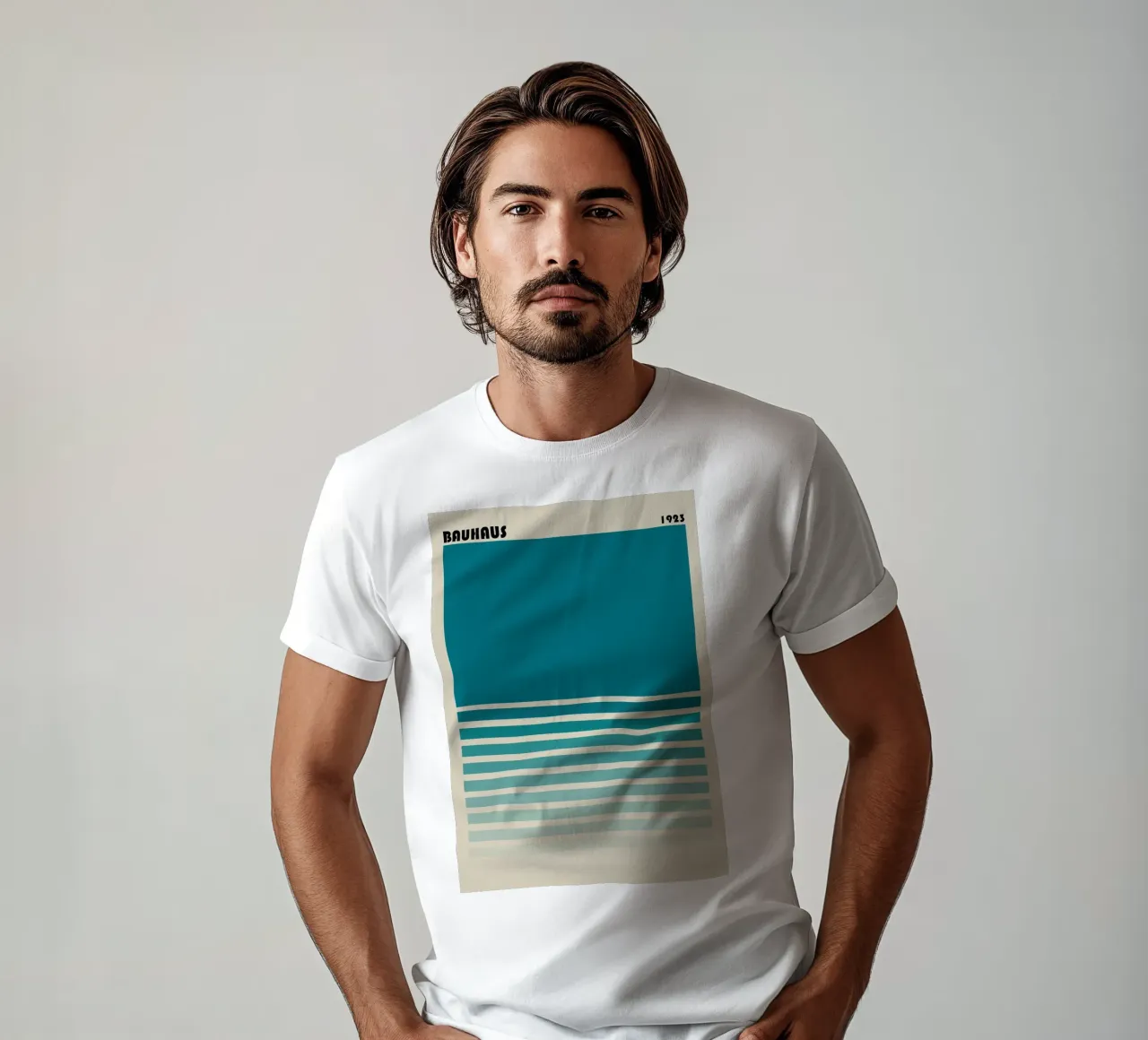 Stampa Bauhaus geometrica a righe a blocchi di colore 1923 t-shirt da NorwesClub