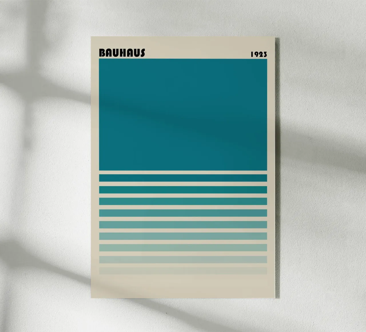 Bauhaus Geometric Color Block Stripes 1923 Print metacrilato de NorwesClub