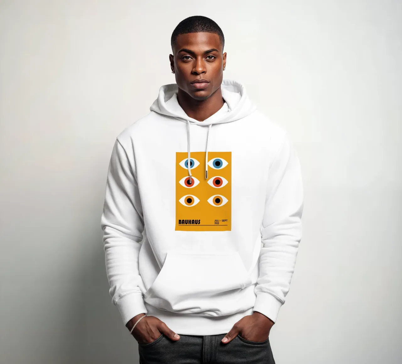 Bauhaus Círculos Geométricos Color Abstracto 1923 sudadera con capucha de NorwesClub