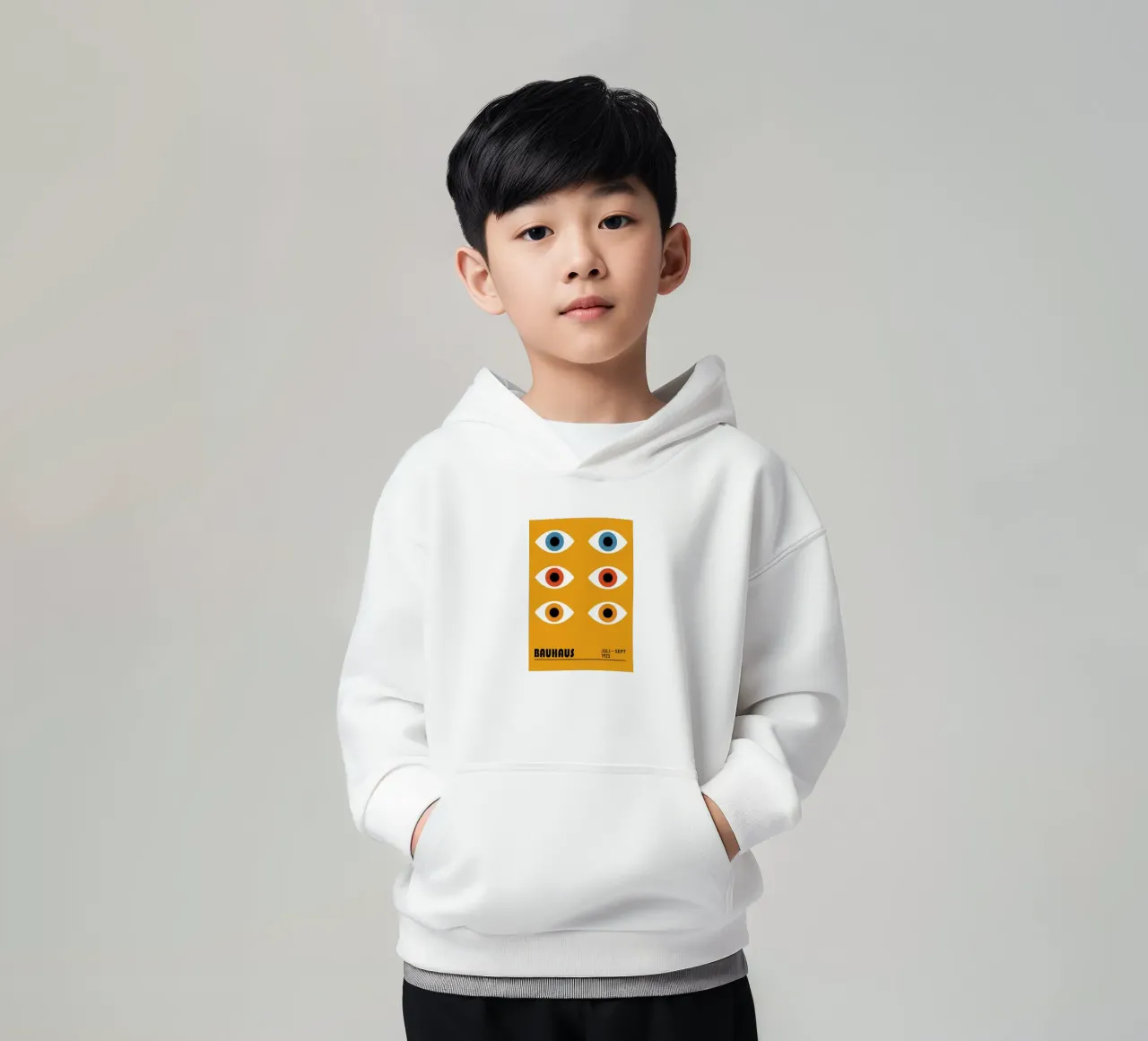 Bauhaus Geometric Circles Color Abstract 1923 kids hoodie by NorwesClub