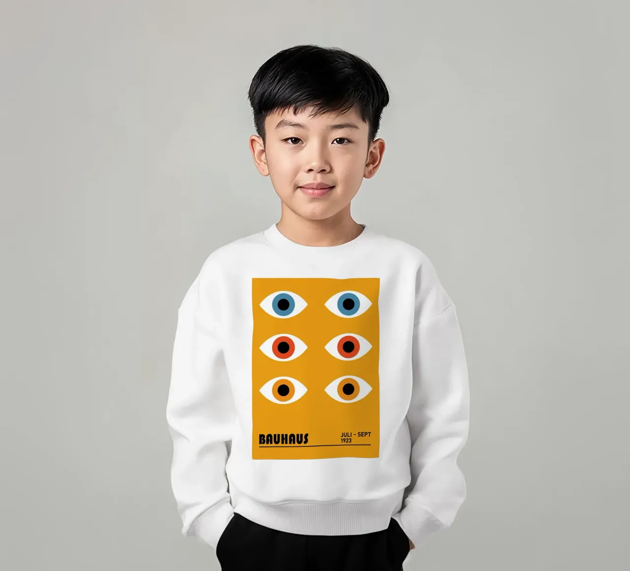 Bauhaus Geometric Circles Color Abstract 1923 kids sweatshirt by NorwesClub