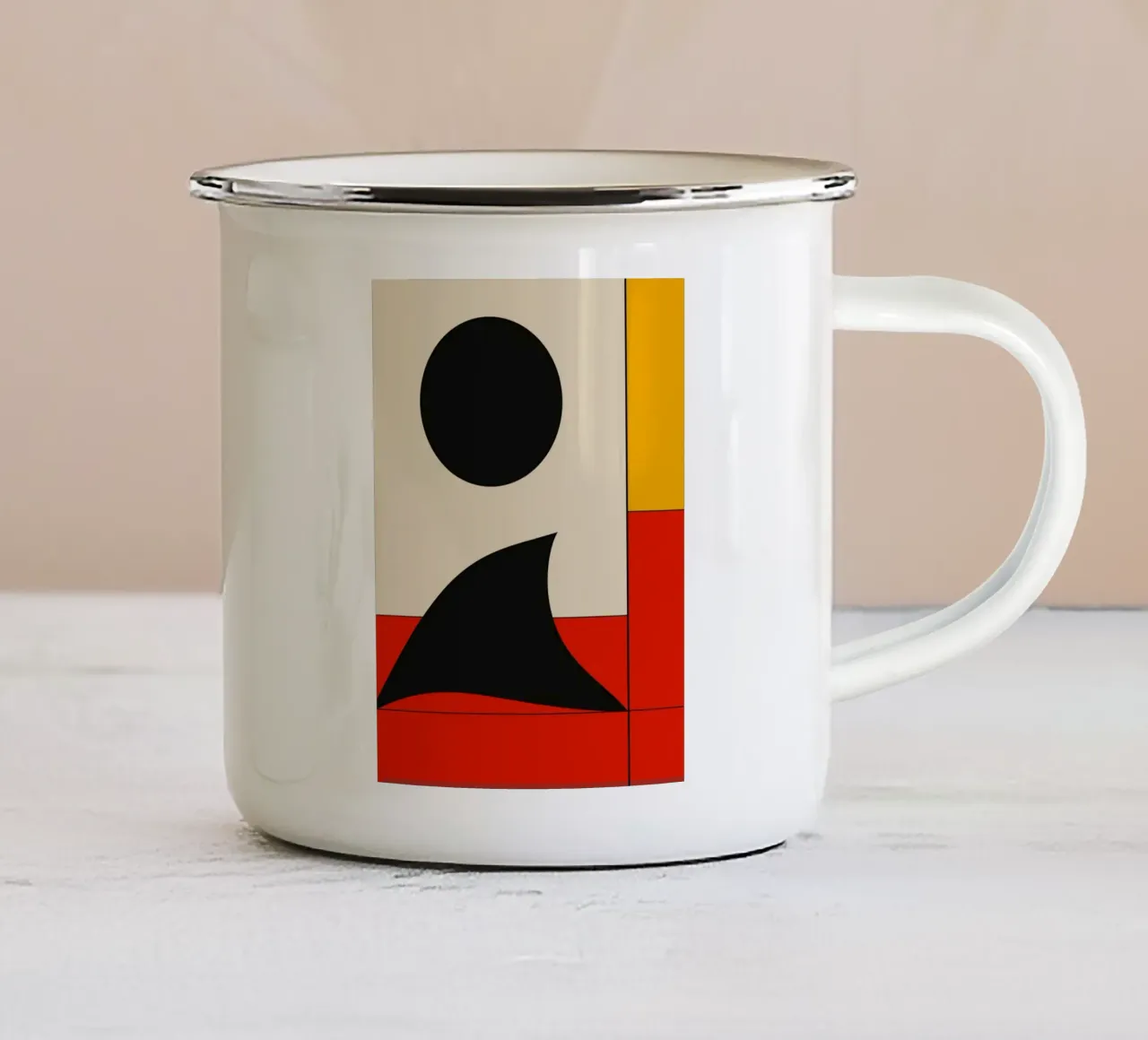 Geometria Bauhaus onda estiva tazza in smalto da Little Dean