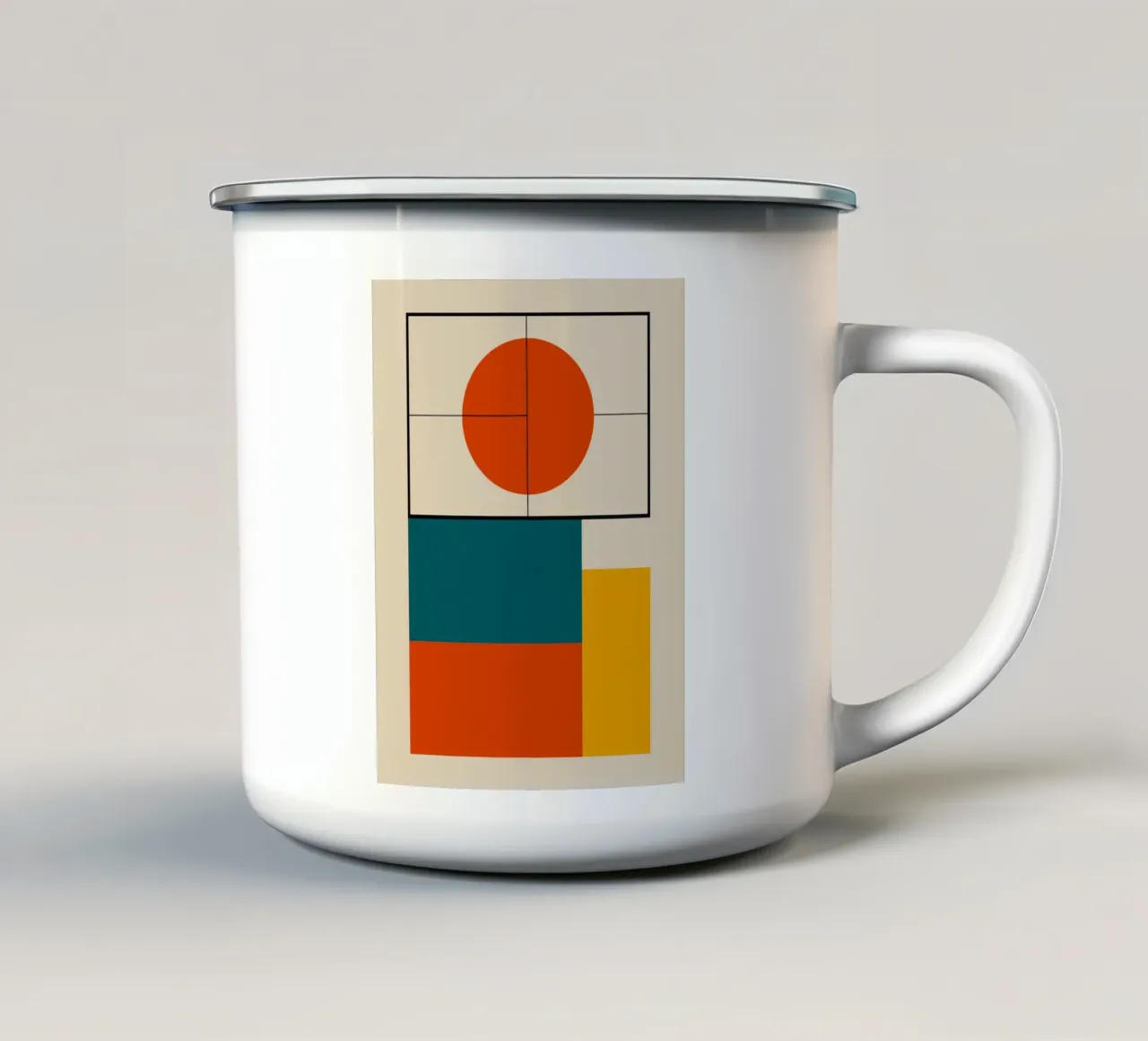 Paesaggio minimale Bauhaus tazza in smalto da Little Dean