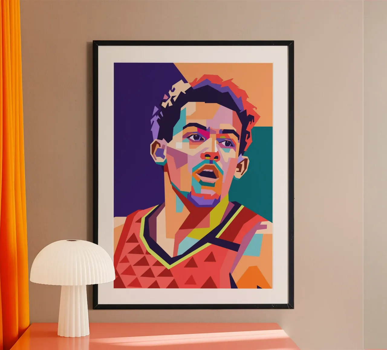 Trae Young giocatore di basket poster da Hantamrata