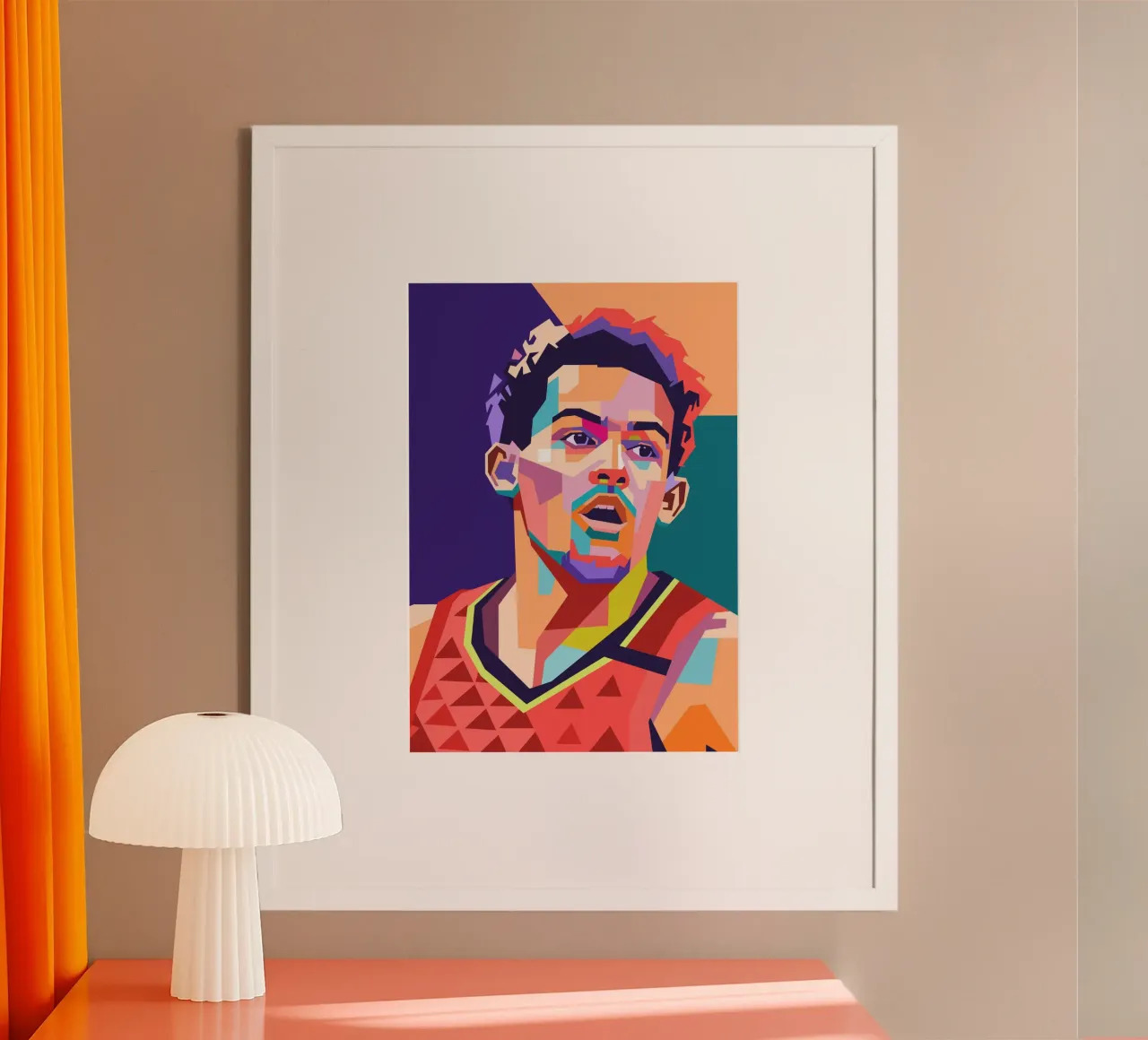 Trae Young giocatore di basket poster da Hantamrata