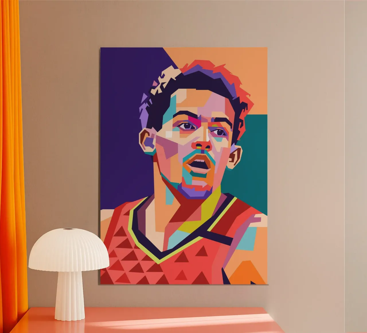 Trae Young giocatore di basket poster da Hantamrata