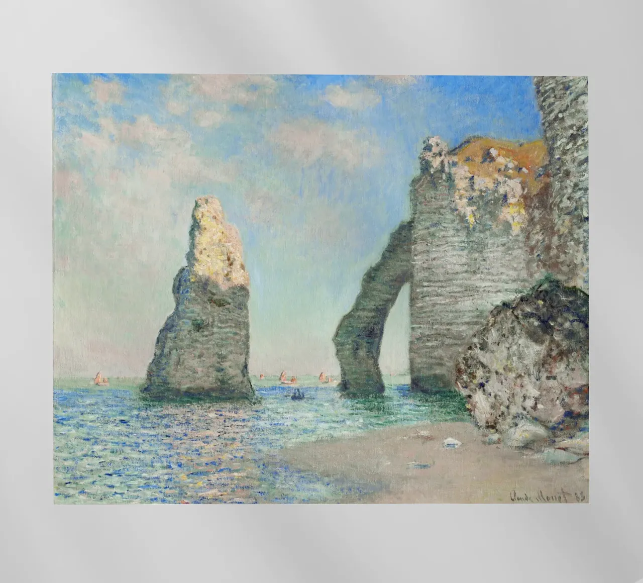 Claude Monet's The Cliffs at Étretat (1885) backlit film by Monet Art Prints