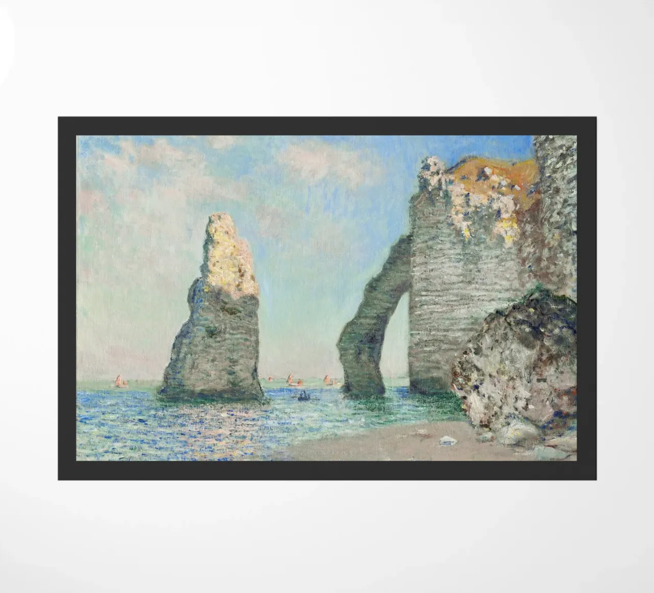 Le scogliere di Étretat di Claude Monet (1885) zerbino da Monet Art Prints