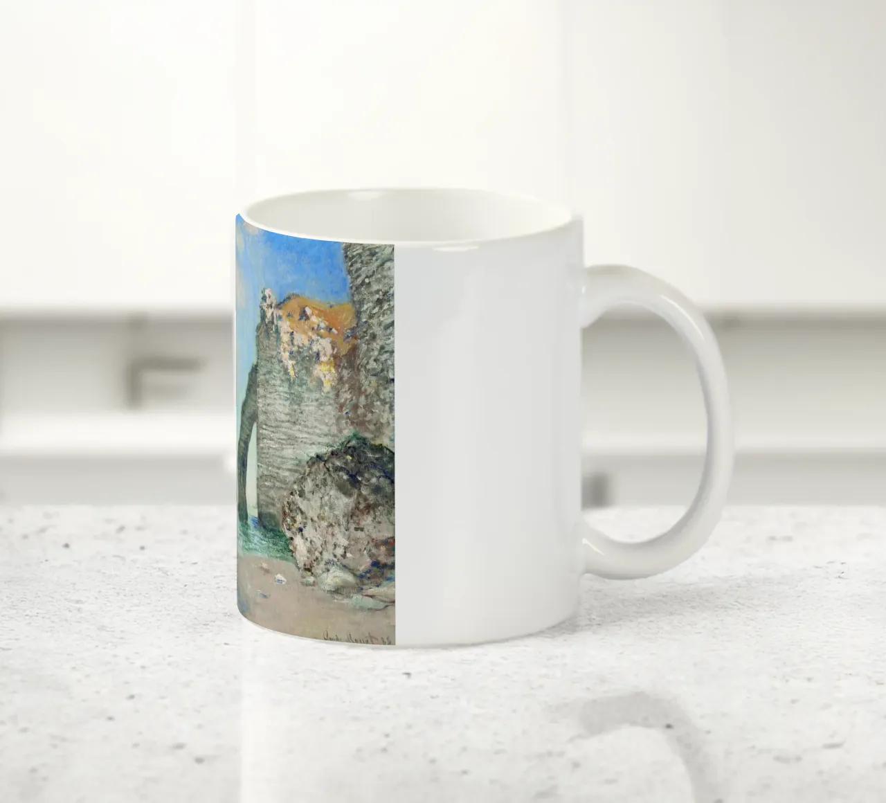 Claude Monet's The Cliffs at Étretat (1885) ceramic mug by Monet Art Prints
