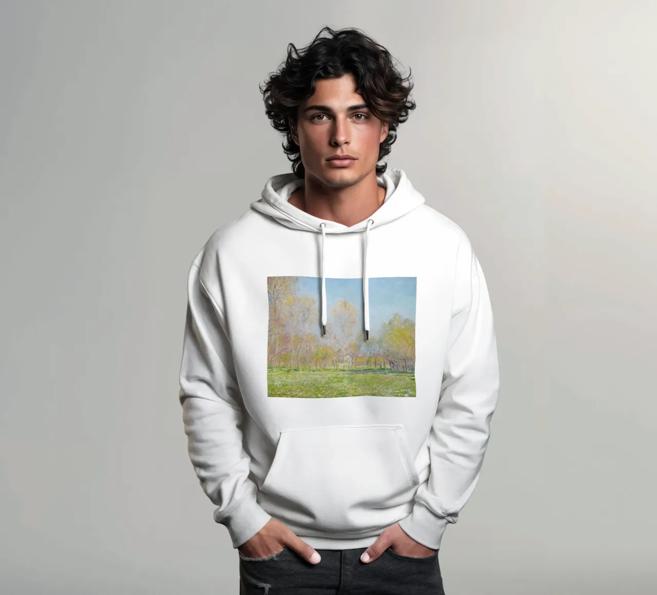 Claude Monet's Spring in Giverny (1890) sudadera con capucha de Monet Art Prints