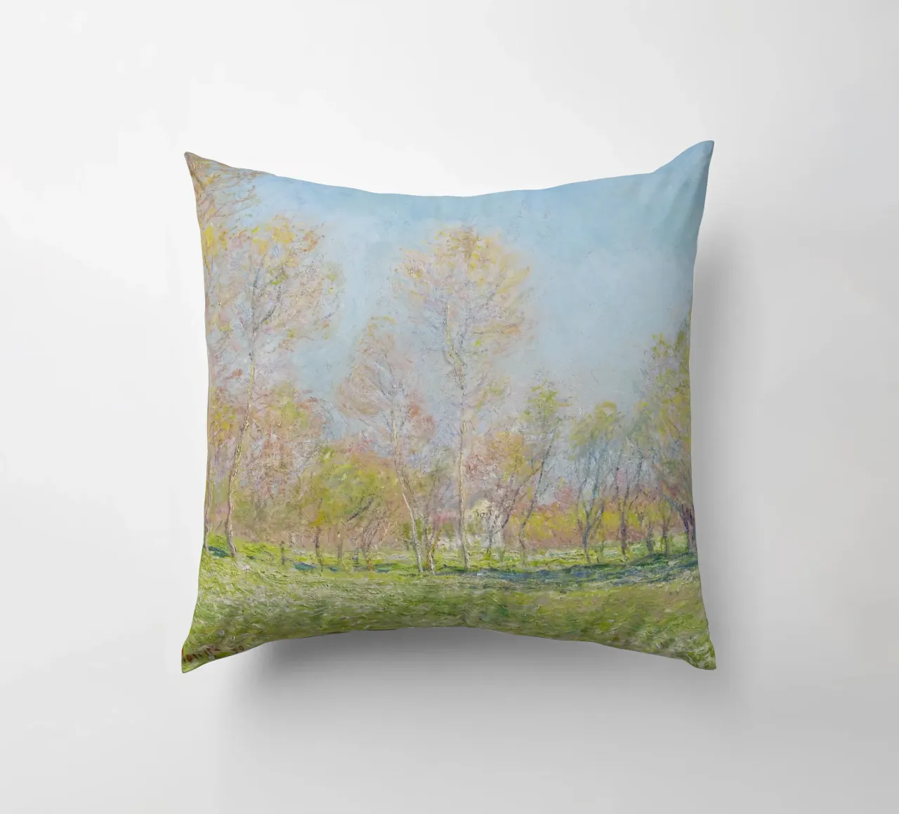 Claude Monet's Spring in Giverny (1890) cuscino da Monet Art Prints