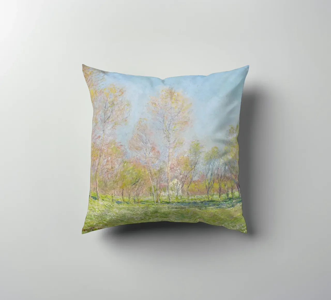 Claude Monet's Spring in Giverny (1890) cuscino da Monet Art Prints