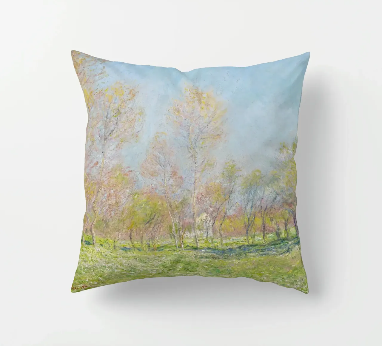 Claude Monet's Spring in Giverny (1890) cuscino da Monet Art Prints
