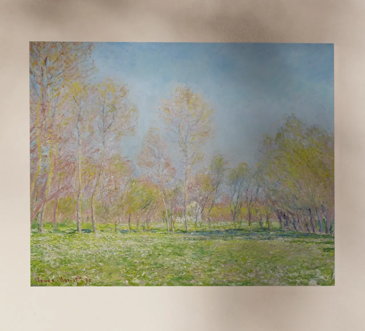 Claude Monet's Spring in Giverny (1890) pellicola backlit da Monet Art Prints