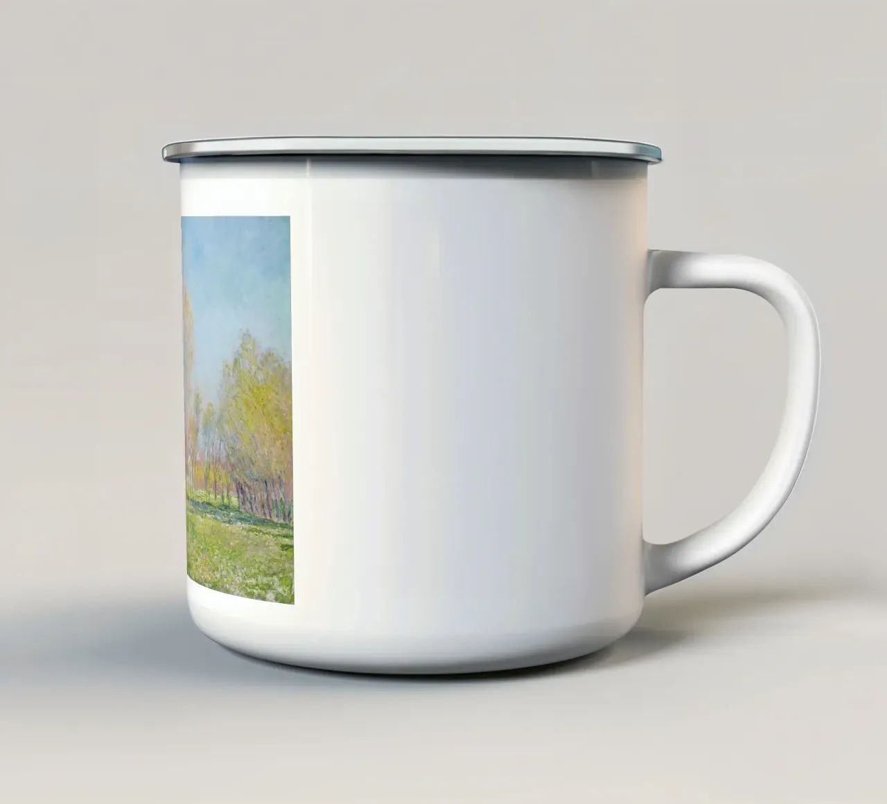 Claude Monet's Spring in Giverny (1890) enamel mug by Monet Art Prints