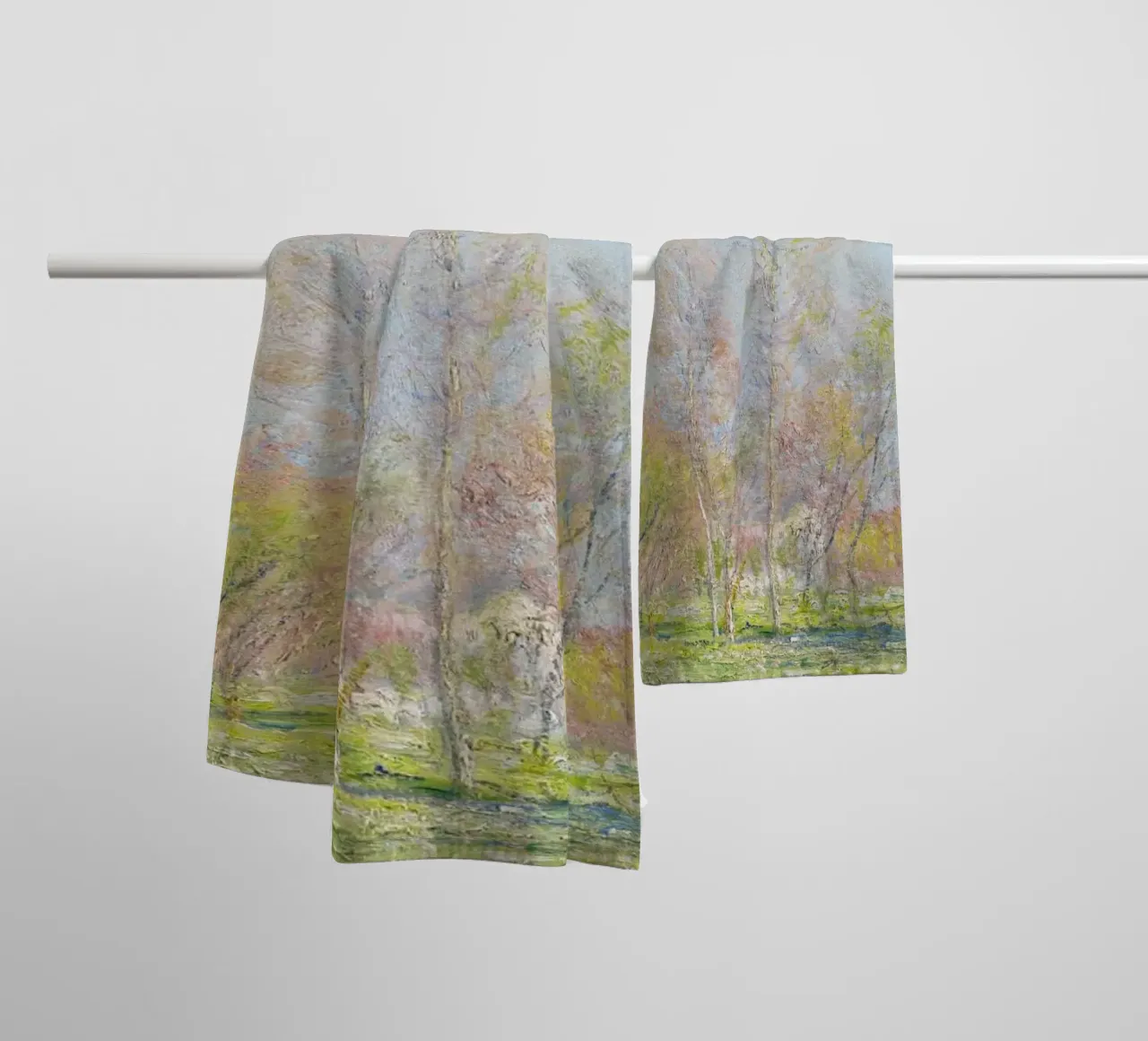Claude Monet's Spring in Giverny (1890) asciugamano da bagno da Monet Art Prints