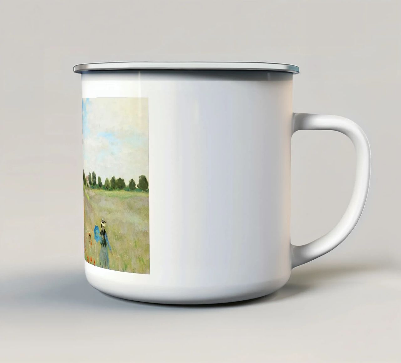 Il campo di papaveri vicino ad Argenteuil di Claude Monet (1873) tazza in smalto da Monet Art Prints