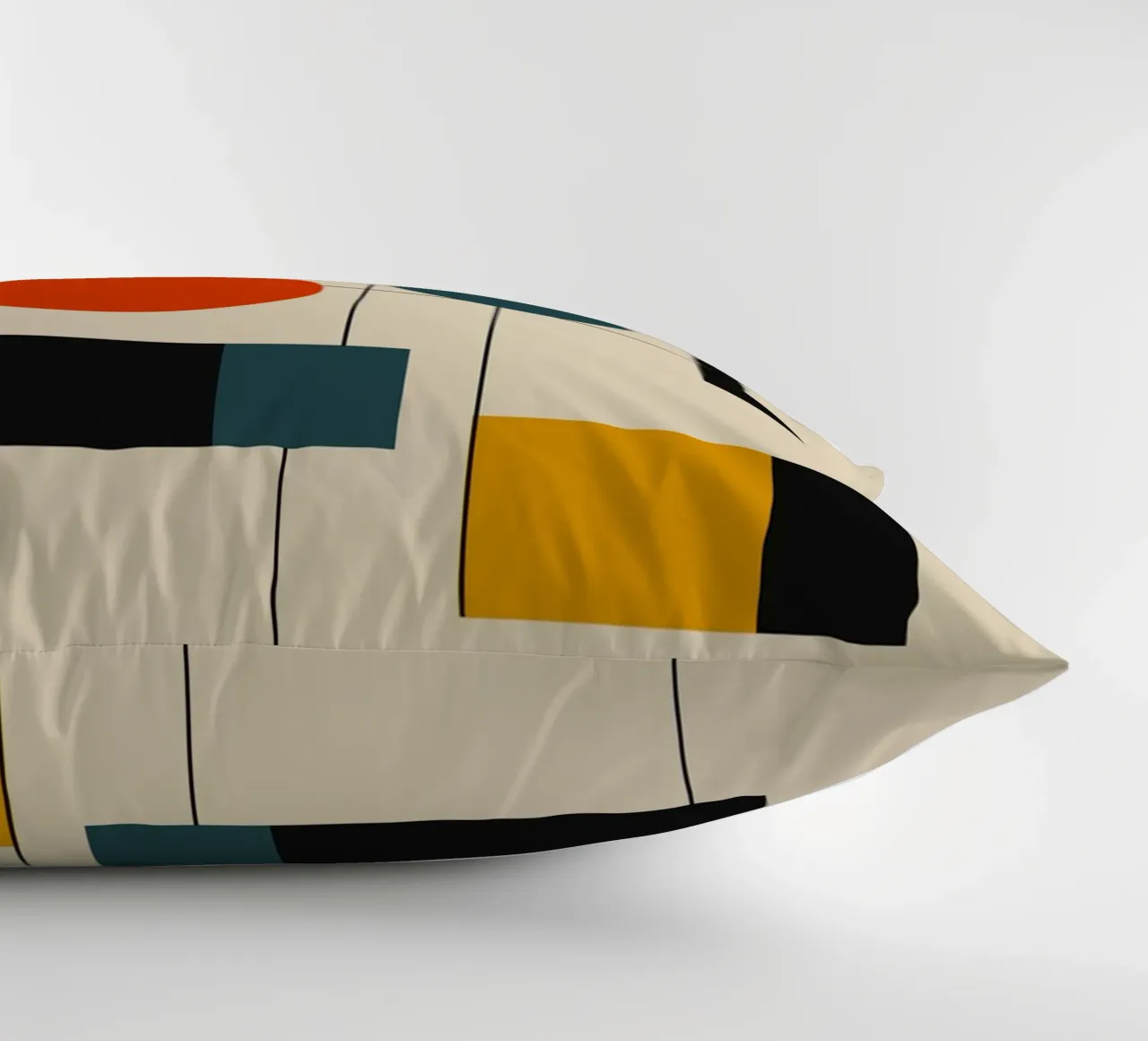 Bauhaus circles and squares 02 decorative cushion by Little Dean