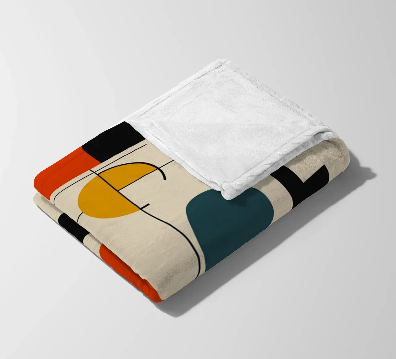 Bauhaus circles and squares 02 fleece blanket by Little Dean