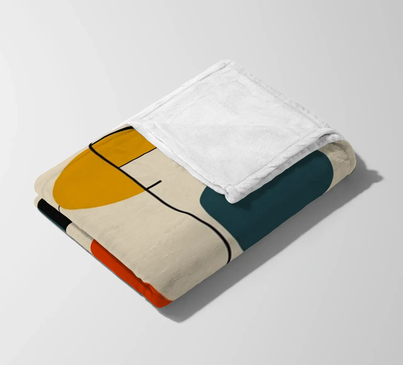 Bauhaus circles and squares 02 fleece blanket by Little Dean