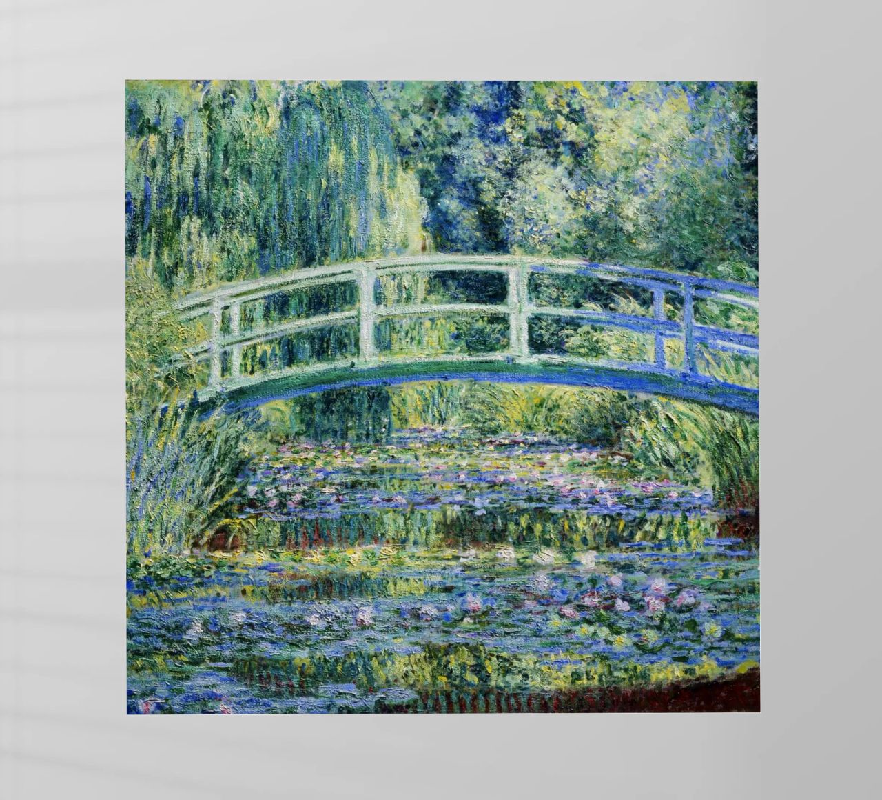 Claude Monets Seerosen und japanische Brücke Backlit Folie von Monet Art Prints